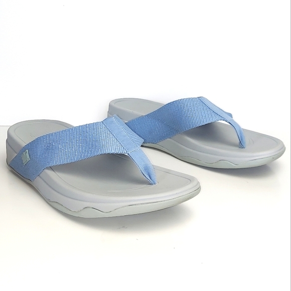 FitFlop Surfa Toe-Post Flip-Flop Sandals Pale Blue US 9